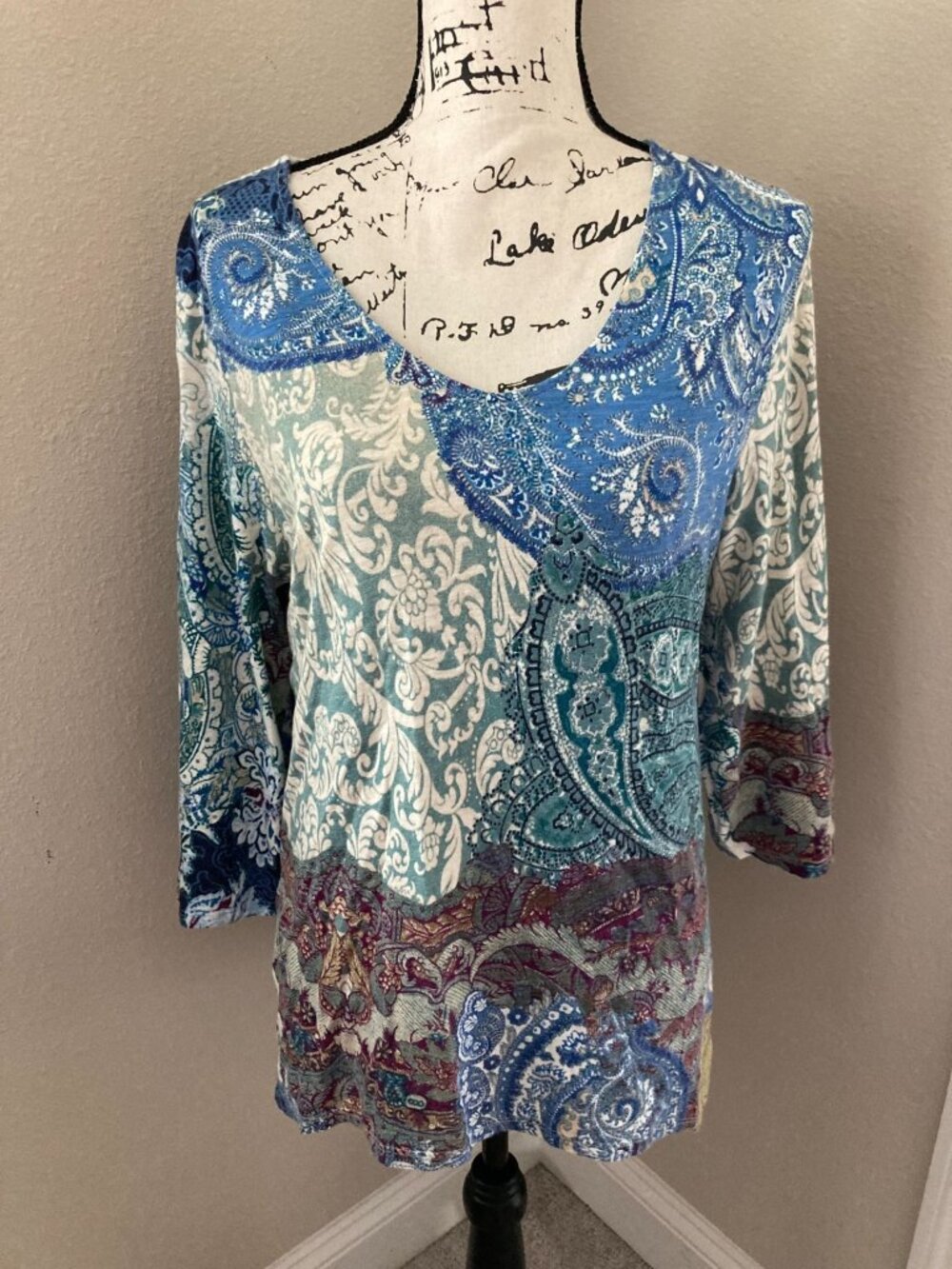 Chico's Blue Paisley Tunic - Size 1